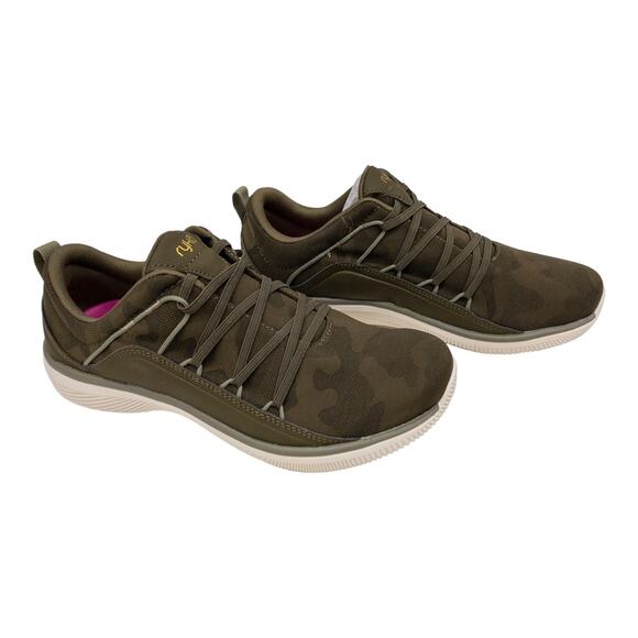 Ryka Olive Green Camo Fate Slip On No Tie Posture Support Sneakers 7 Wide - Picture 4 of 12